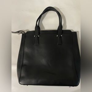 Black leather Cole Haan computer tote bag